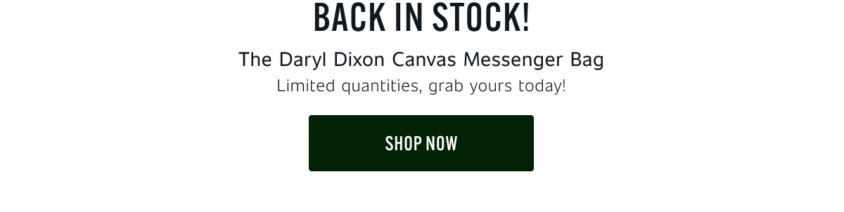 BACK IN STOCK! The Daryl Dixon Canvas Messenger Bag-- SHOP NOW