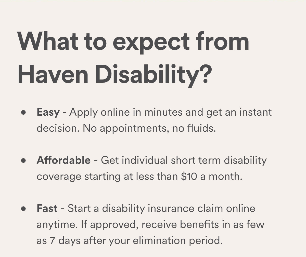 Haven disability