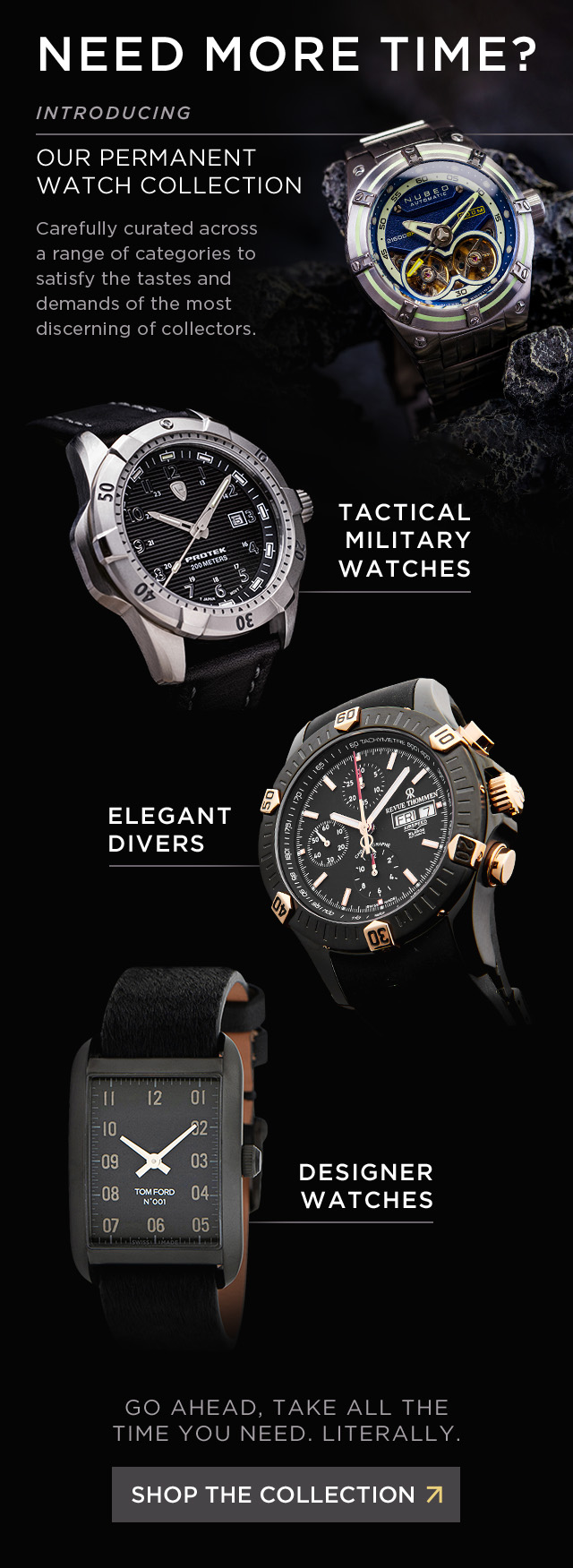 A touch store of modern watches