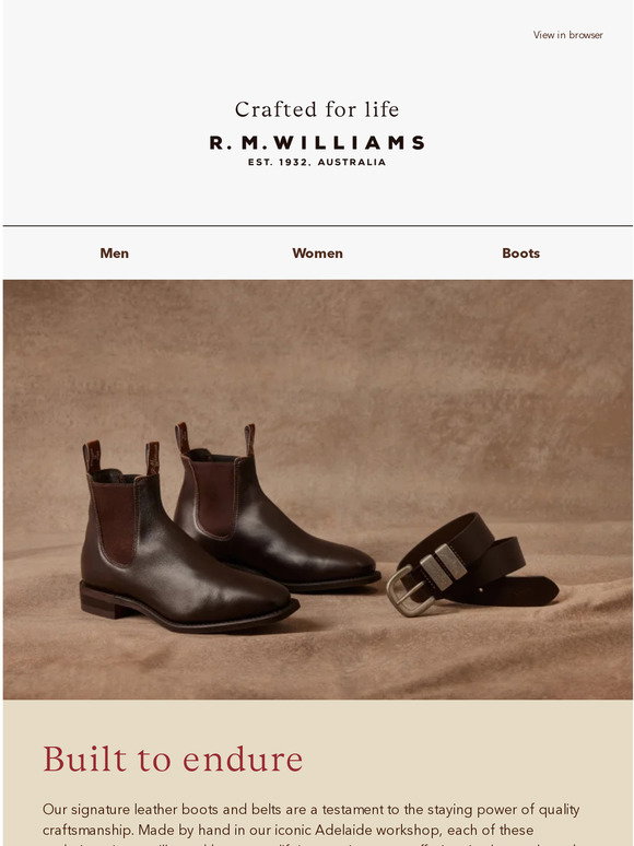 R.M.Williams - Our AW21 seasonal collection has been crafted to enjoy  life's adventures. ​ ​Explore the range in-store or online. ​ ​#RMWilliams