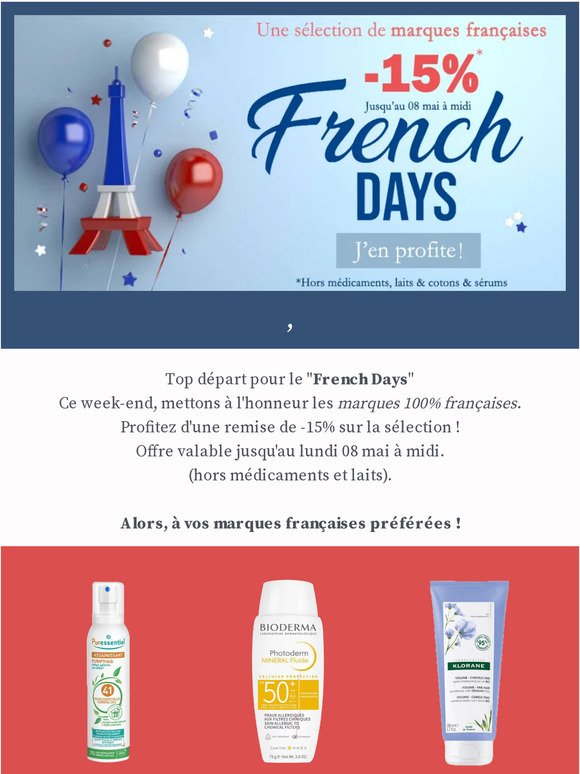 , French Days 🇫🇷 : -15% sur vos marques françaises 💙🤍❤