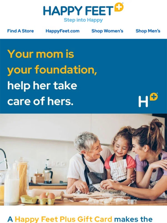 Celebrate Mom ❤ with a Gift Card from Happy Feet Plus