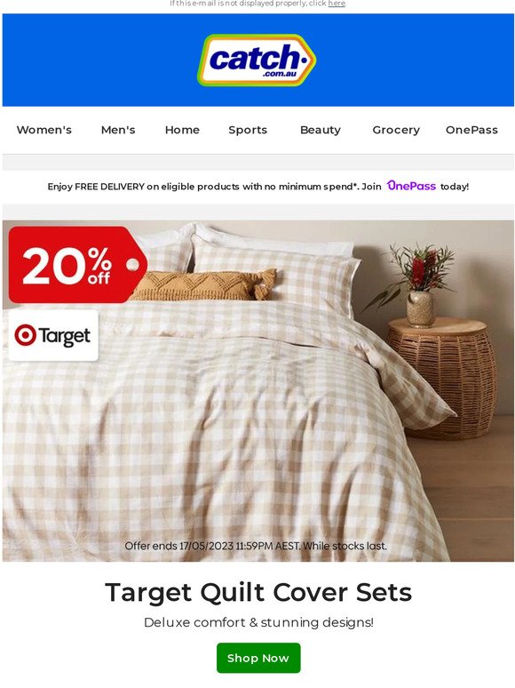 🛏️ Snuggle & Save: 20% off Target Quilt cover sets
