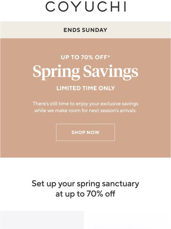 Ends Sunday: The Spring Savings Event