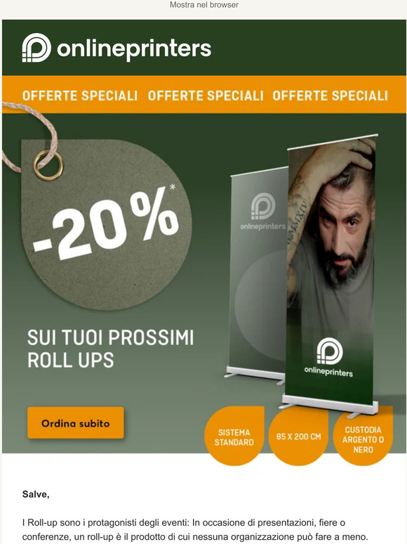 É adesso 20 % anche sui roll-up!