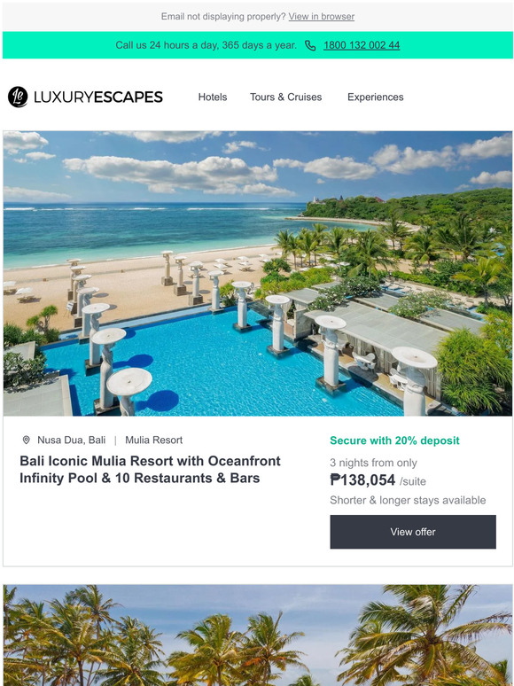 luxury escapes UK: Bali Iconic Mulia Resort w. Oceanfront Infinity Pool ...