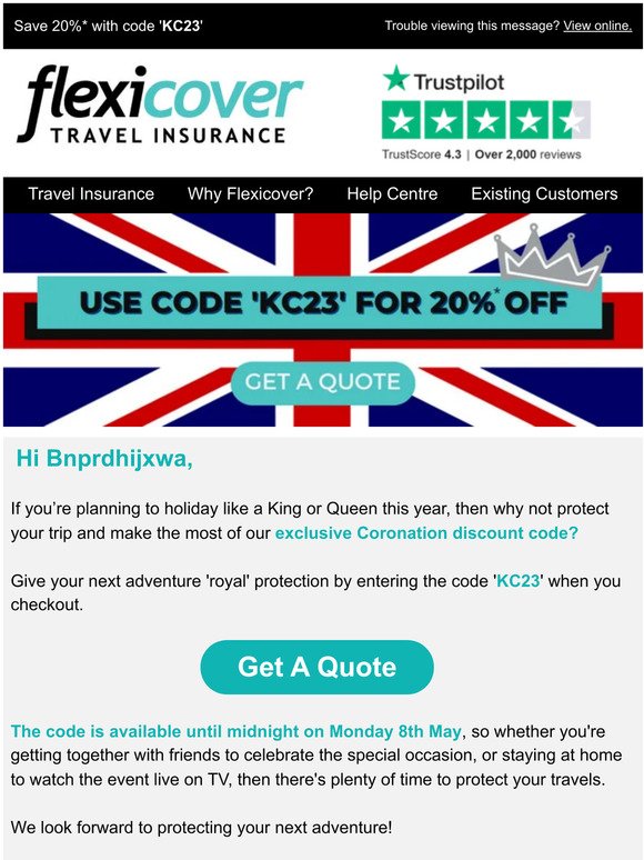 Give Your Holiday Royal Protection With 20%* Off