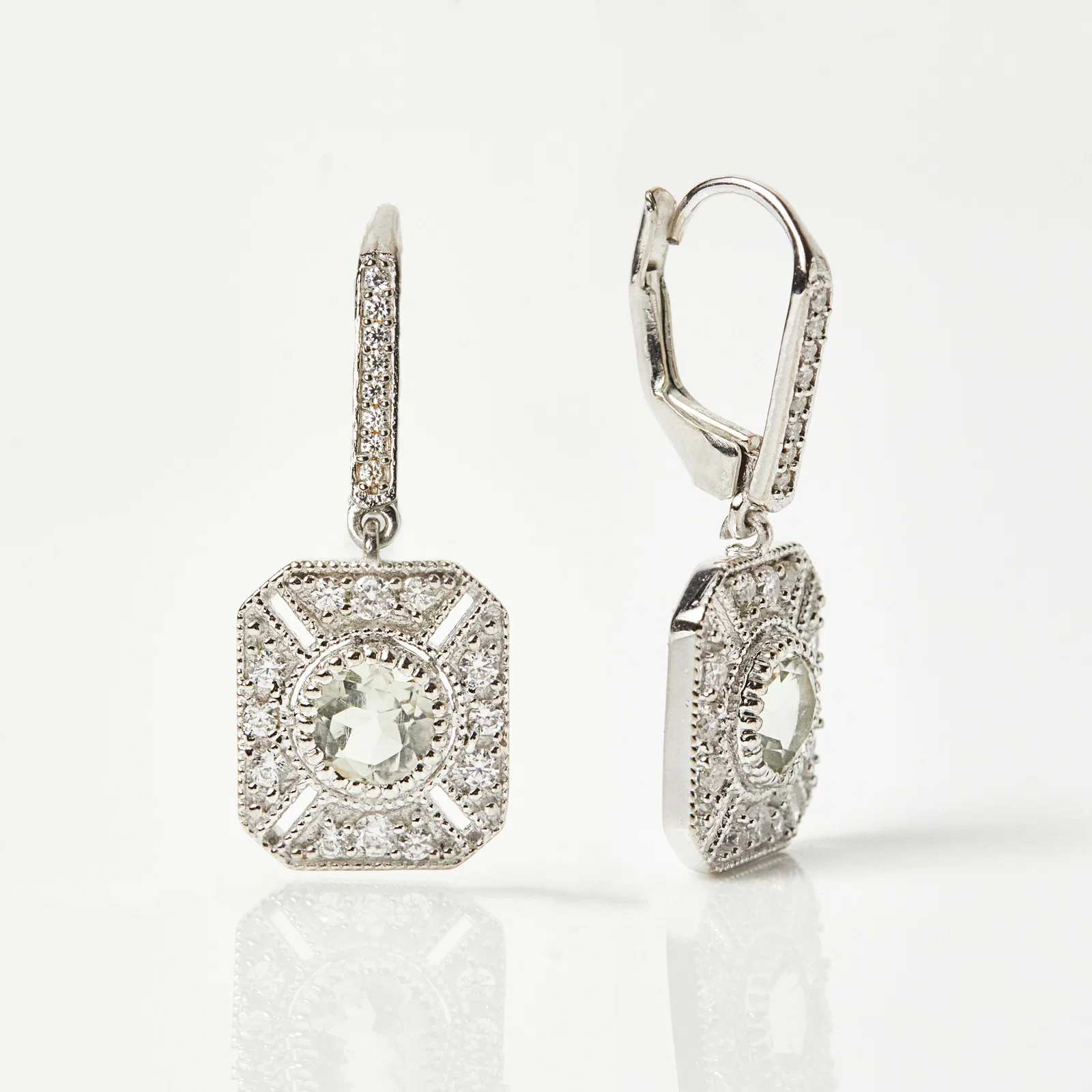 Image of Venus Green Amethyst Drop Earrings