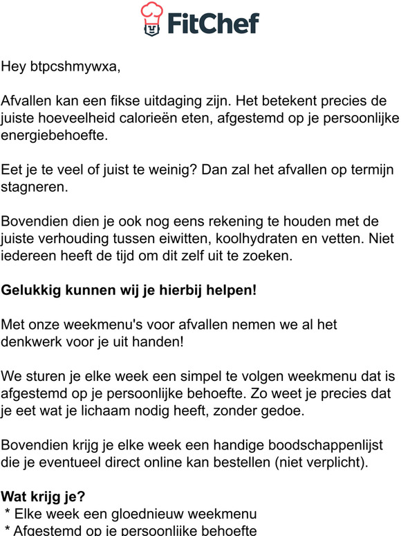 Weekmenu's om af te vallen!