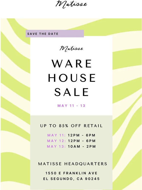 The Warehouse Sale Starts THURSDAY (+ killer online deals)