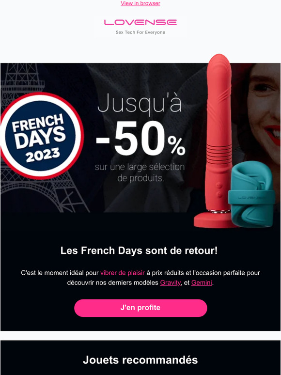 Vibrez de plaisir pendant les French Days