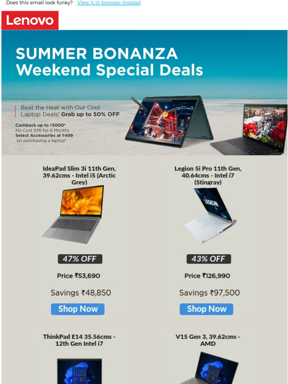 Upgrade Your Tech Game with our SummerBonanza Weekend Special deals! Upto 50% off +exciting cashback offers!
