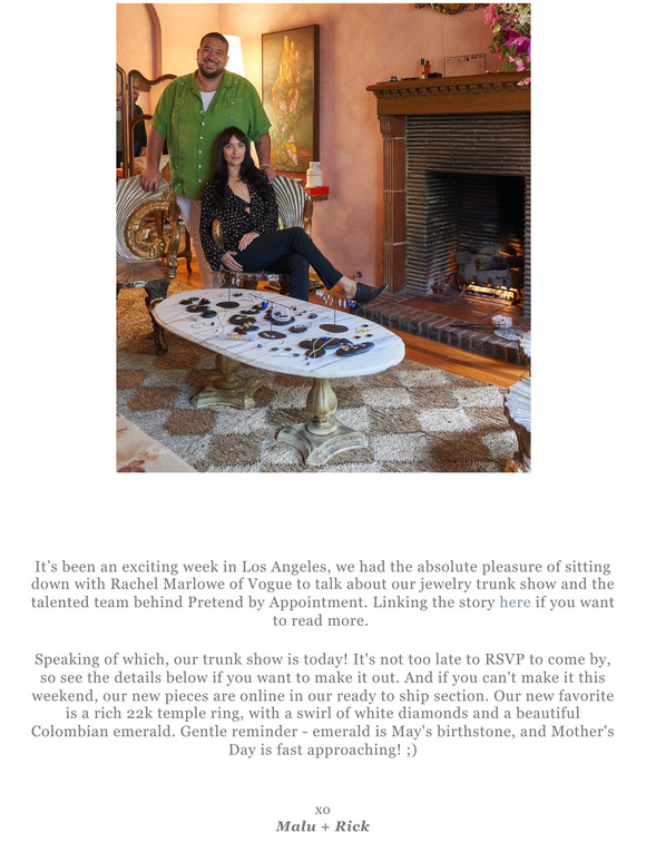 New Pieces! + LA Trunk Show Reminder