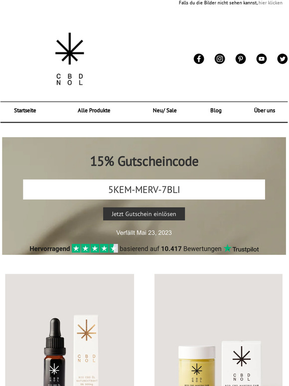 Entdecken Sie unsere neuen H4CBD Produkte und sparen Sie 15%! 🌱