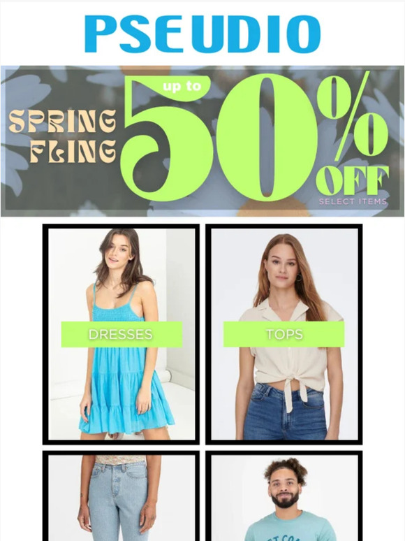 up to 50% OFF dresses, jeans + more! 💙