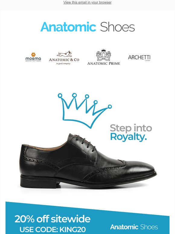 Step into Royalty with 20% Off Site Wide