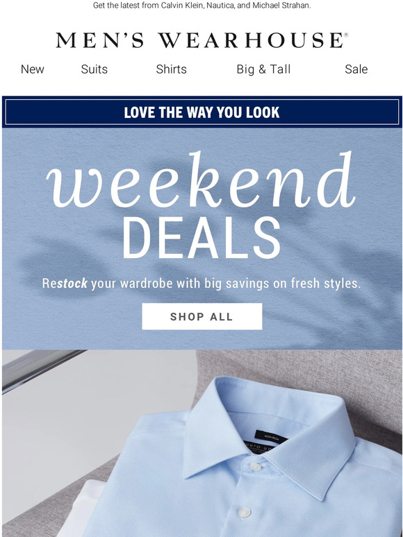 Men's Wearhouse Email Newsletters Shop Sales, Discounts, and Coupon Codes
