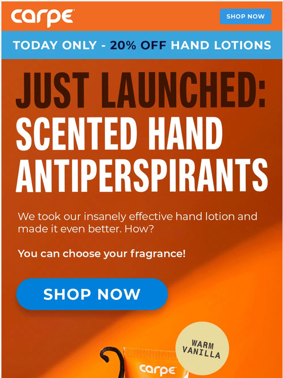 mycarpe Scented Hand Antiperspirants are HERE! Milled