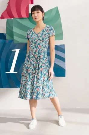 1. Pier View Dress - Poppies and Tulips