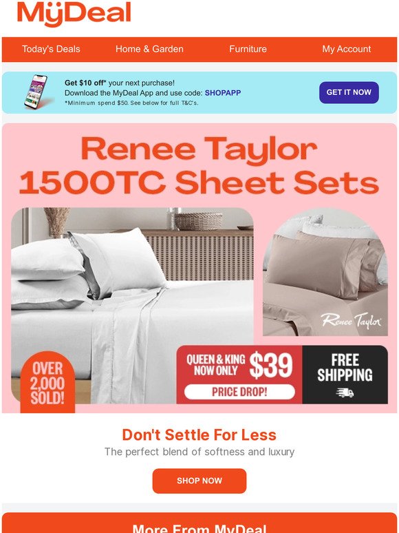 Renee Taylor 1500TC Luxury Sheets $39 😍