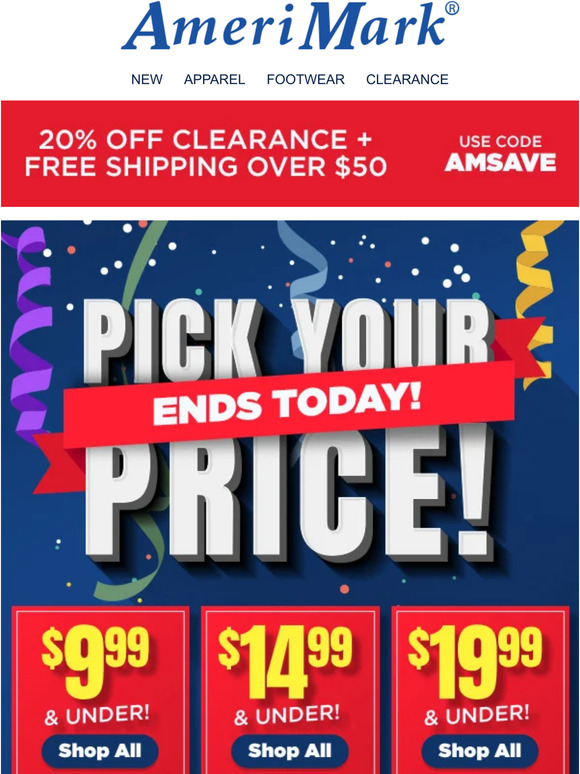 AmeriMark: Clearance Sale + FREE Shipping! Prices Starting at 2.99