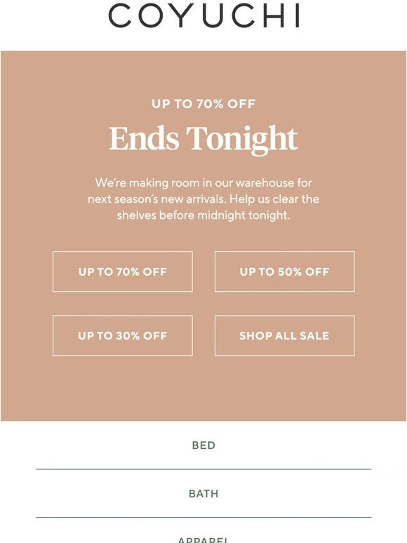 Ends Tonight: Up to 70% off*