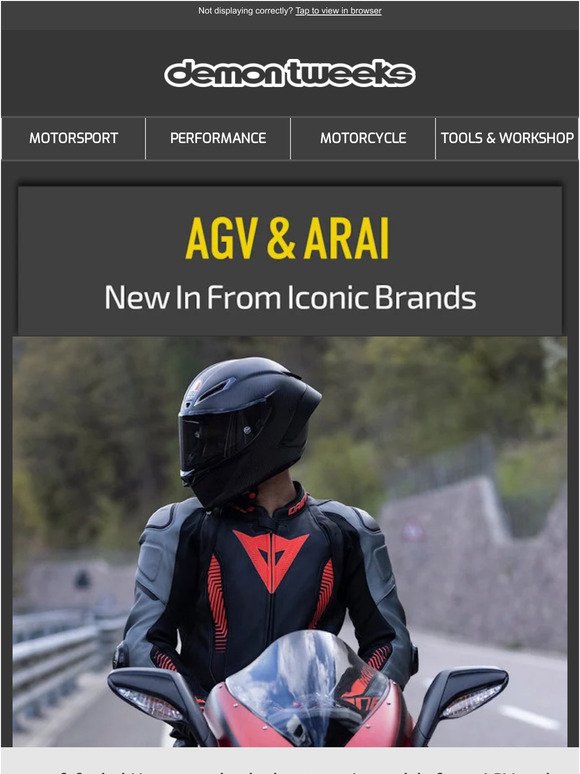 Lookout! New In From AGV and Arai 😎