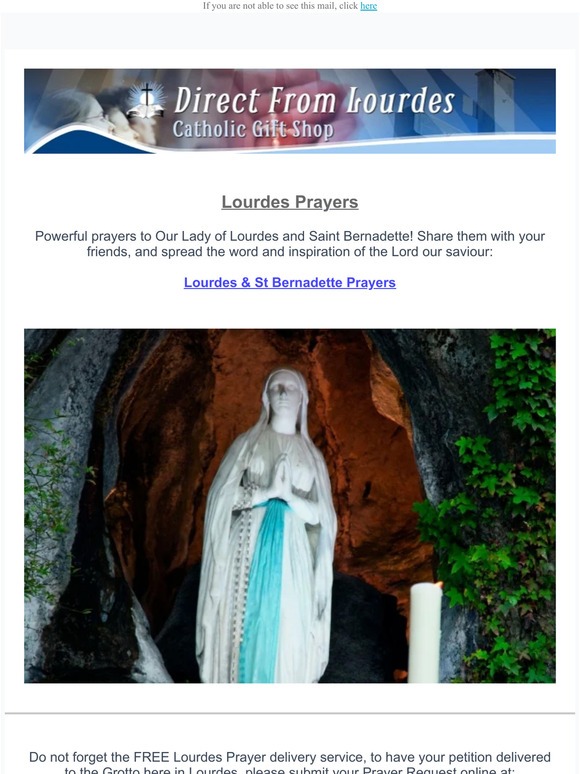 Direct From Lourdes: Lourdes Prayers   Powerful Prayers To Our Lady And