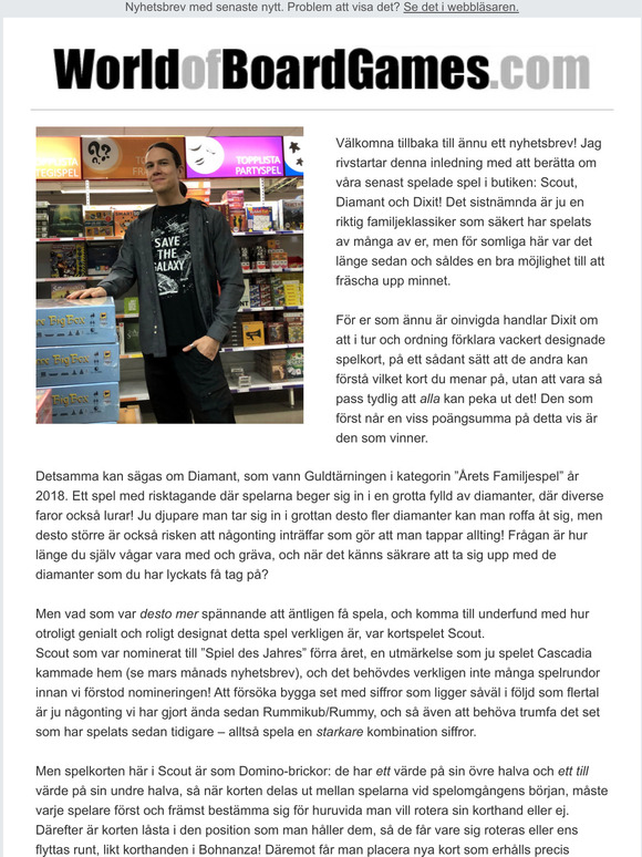April månads nyhetsbrev - WorldofBoardGames.com