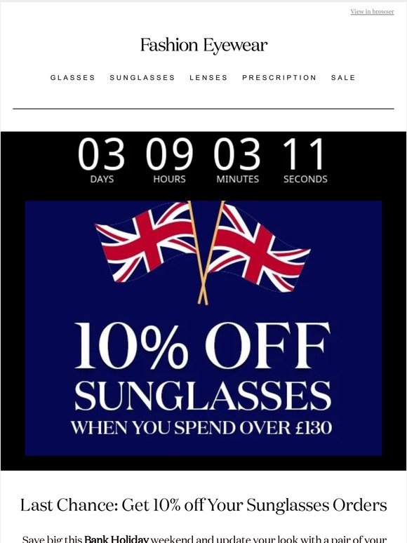 Sunnies Shopping? Don't Miss Out on 10% Off!