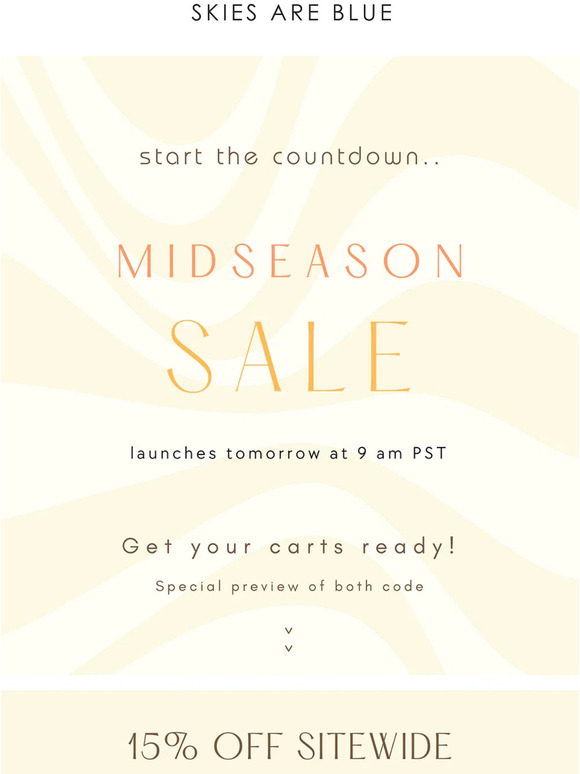 Midseason Sale starts TOMORROW