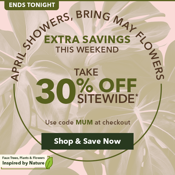 Nearly Natural Artificial Plants, Trees, and Flowers Ends in 5 hours