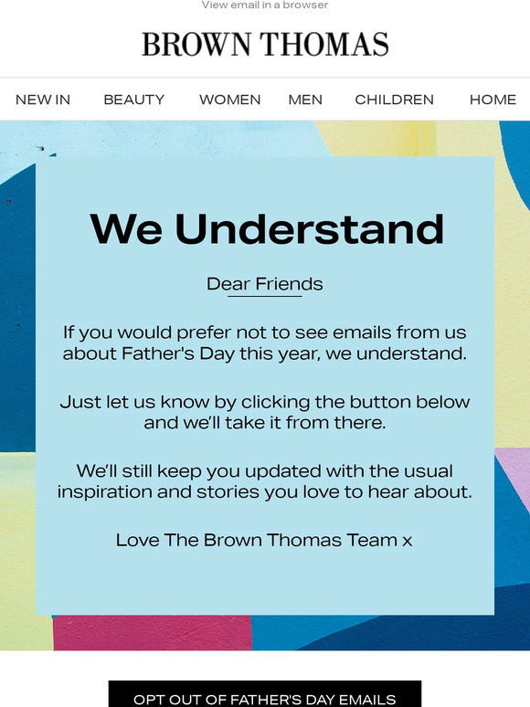 Prefer to opt-out of Father's Day emails?