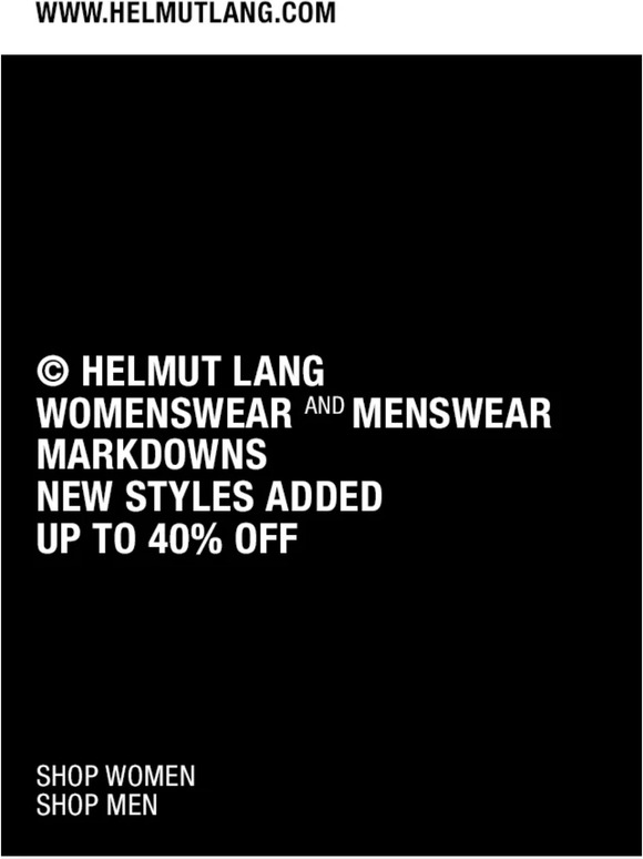 Impress your parents: Helmut Lang resurrects an iconic slogan