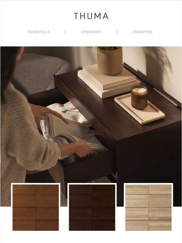 Thuma Three stains, real wood. Milled