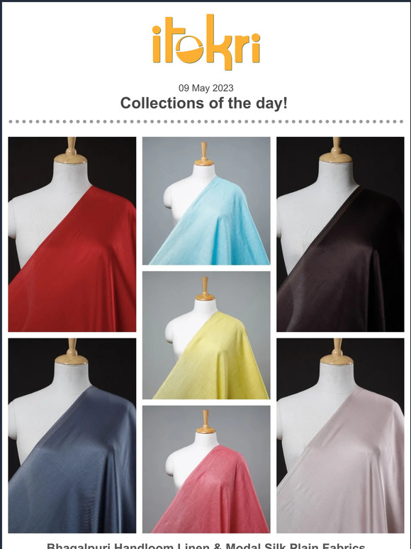 ➊ Bhagalpuri Handloom Linen & Modal Silk Plain Fabrics ➋ Pochampally Ikat Women Pants ➌ Batik Print Cotton Bedcovers ➍ Kutch Mirror Work Necklaces