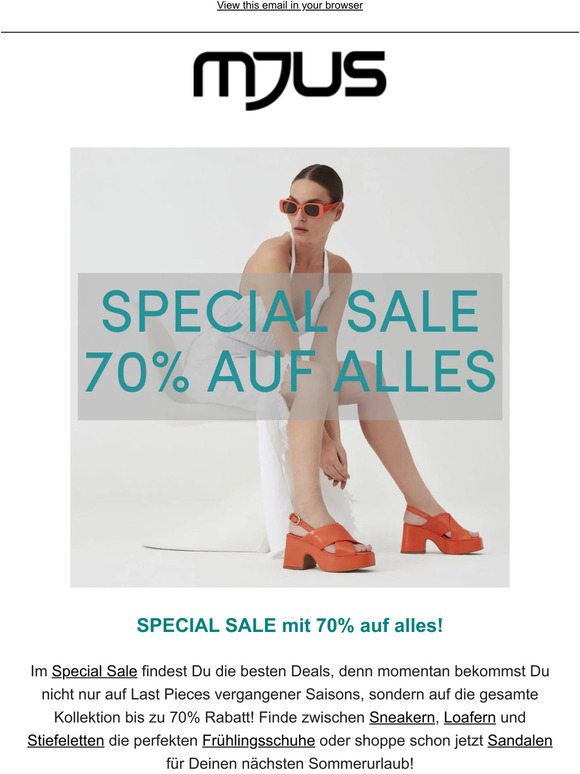 70% Rabatt auf alles! Nur jetzt im Special Sale!⏳