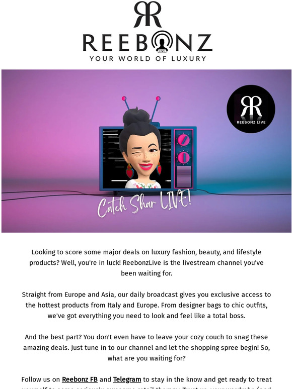 Ooh La La! Join Reebonz and Sharlene for a Livestream from Paris with all the chicest things.