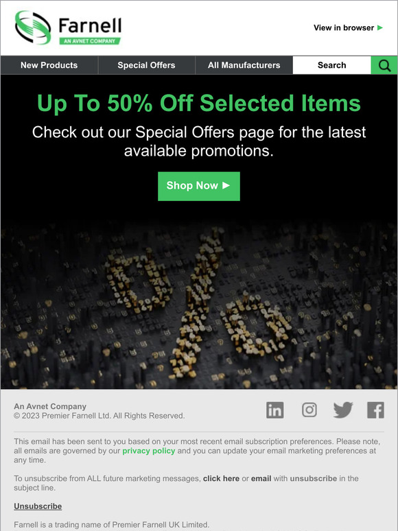 Don't miss out - Up To 50% Off Selected Items