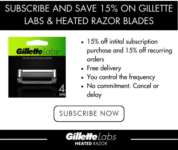 subscribe and save 15% on labs and heated razor blades