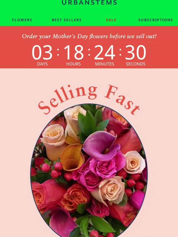 UrbanStems Selling out fast Milled