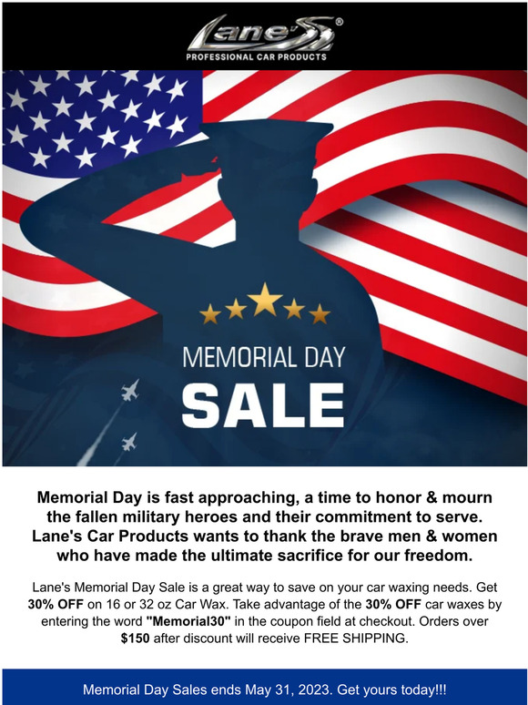 Lanes Professional Car Products - MEMORIAL DAY SALE!!!