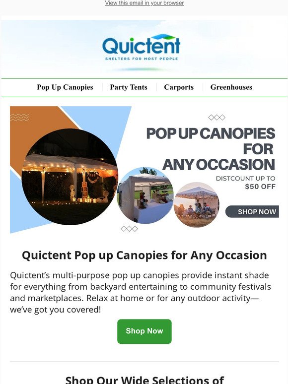 🏆 Best Choices of Pop Up Canopies at Quictent!