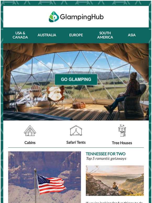 Glamping trips and getaway ideas for Memorial Day