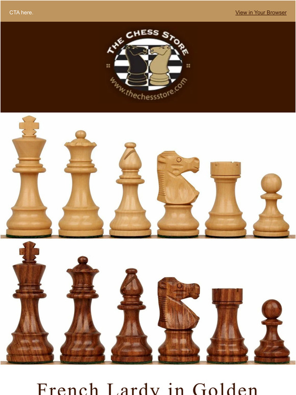 German Knight Plastic Chess Set Brown & Natural Wood Grain Pieces - 3.9  King