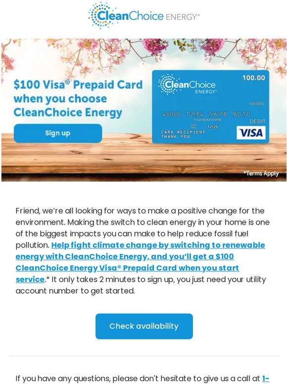 Friend, get $100 when you sign up for clean energy 🌺