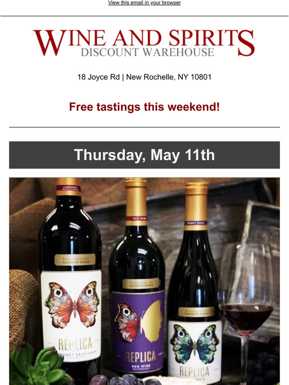 Free Tastings this weekend!