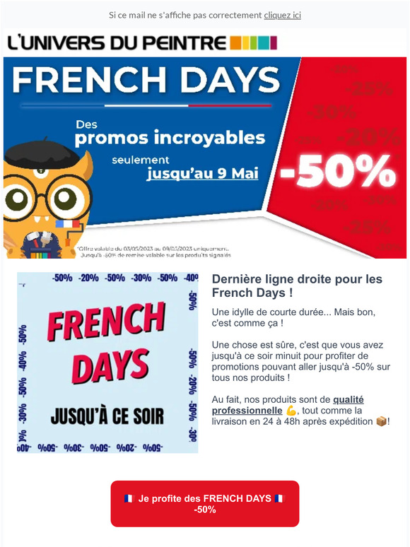 -50% jusqu'à ce soir FRENCH DAYS 🎨