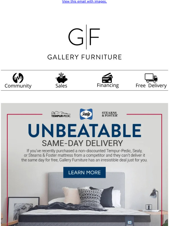 Gallery Furniture Tired of Waiting for Your New Mattress? 💤 Milled