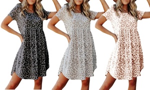Women's Casual Plain Simple T-Shirt Loose Dress